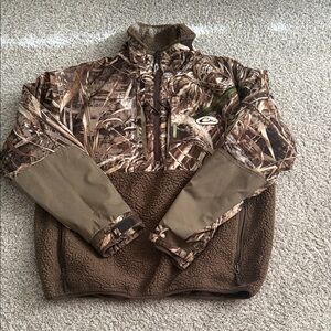 Drake Mens Outdoor Camo Jacket - Brown and Green
